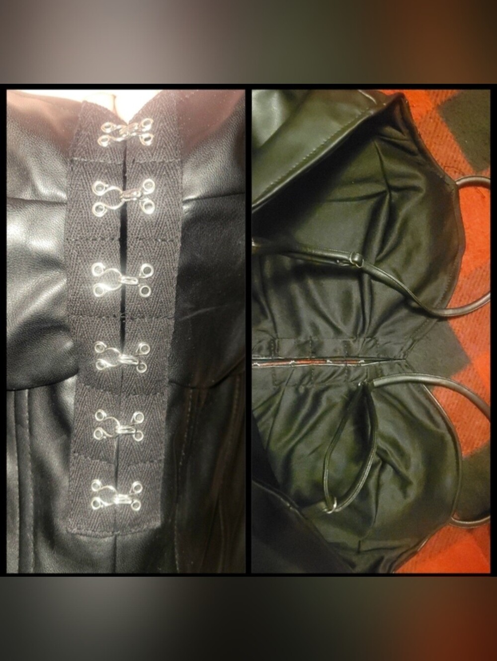 Fashion Nova Off the hook blk faux leather spaghetti strap corset top 1X NWT - Picture 9 of 17